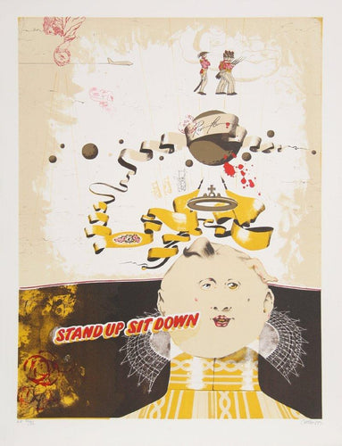 Stand Up Sit Down from the Limestoned Portfolio Lithograph | Dennis Geden,{{product.type}}