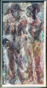 Standing Clown and Woman Oil | John Uht,{{product.type}}