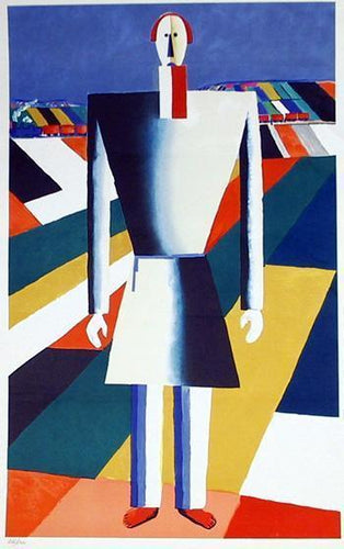 Standing Geometric Figure Lithograph | Unknown Artist,{{product.type}}