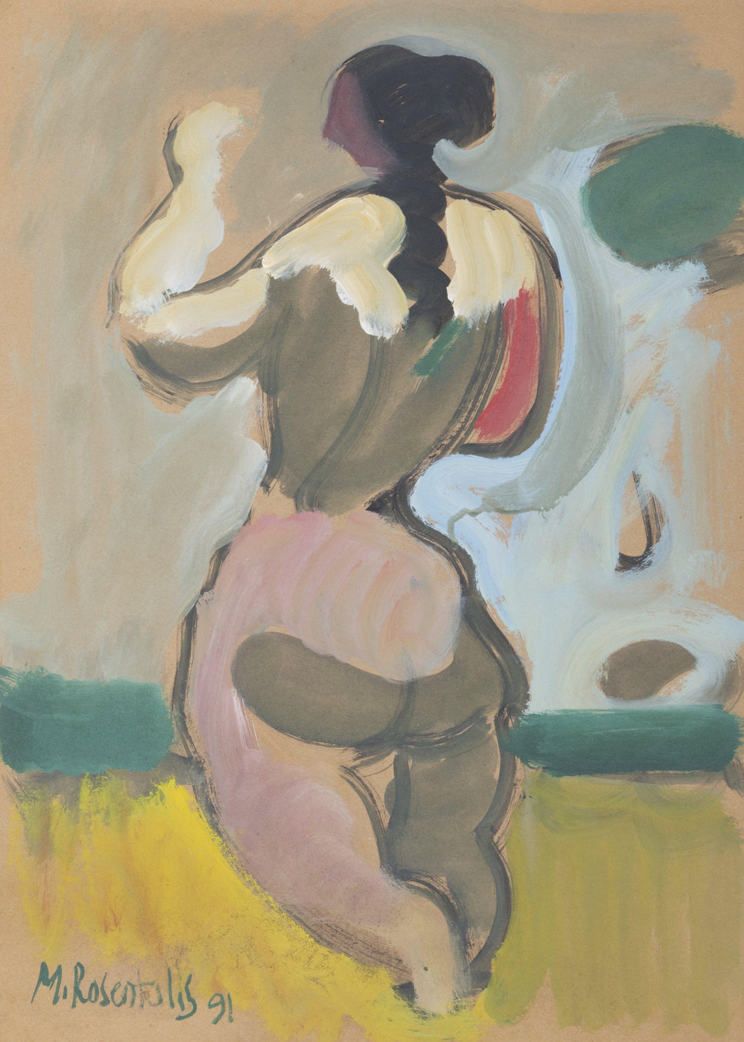 Standing Nude Gouache | Moshe Rosentalis,{{product.type}}