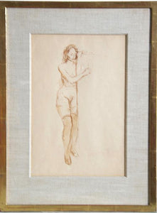 Standing Nude II Ink | Raphael Soyer,{{product.type}}