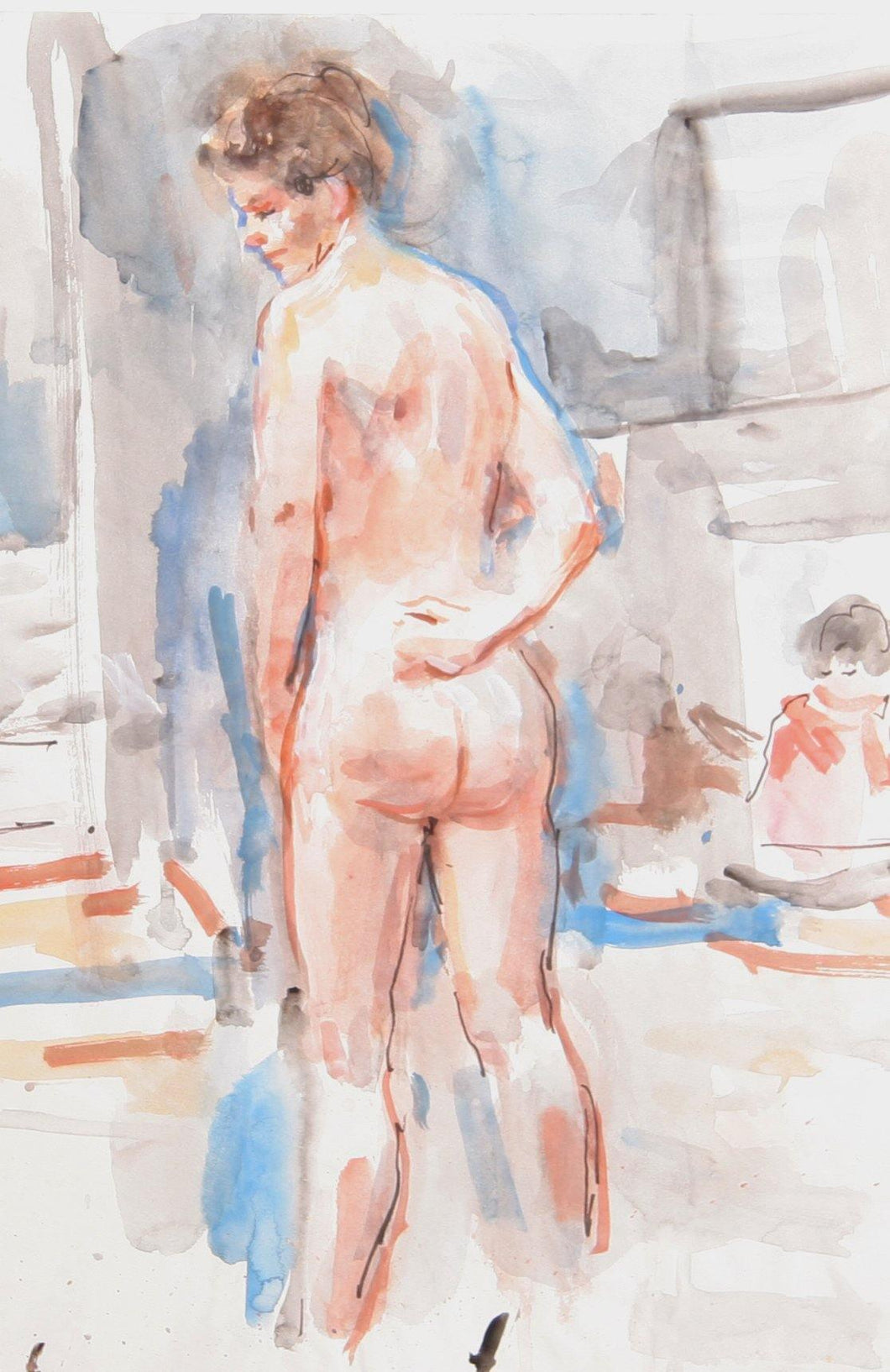 Standing Nude Model Watercolor | Marshall Goodman,{{product.type}}