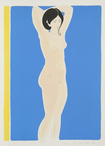 Standing Nude on Blue Screenprint | Thomas M. Barnett,{{product.type}}