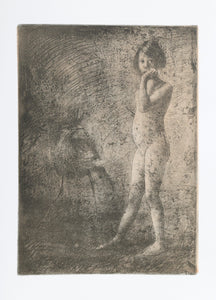 Standing Nude with Bird from Nos Empreintes Etching | Boris Zaborov,{{product.type}}