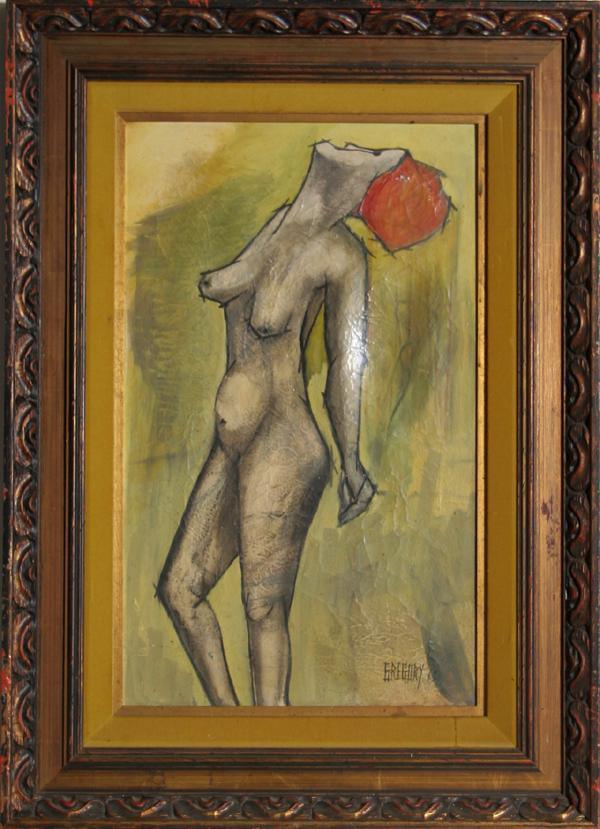 Standing Nude with Red Hair Oil | Unknown Artist,{{product.type}}