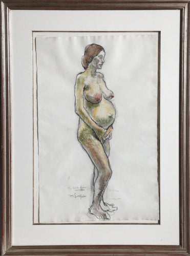 Standing Pregnant Nude Pastel | Moses Soyer,{{product.type}}