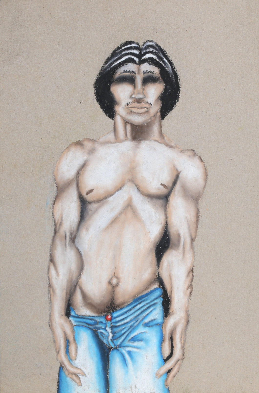 Standing Shirtless Man Pastel | Jon Robyn,{{product.type}}