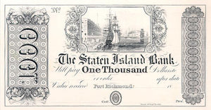 Staten Island - 1000 Dollars Currency | American Bank Note Commemoratives,{{product.type}}