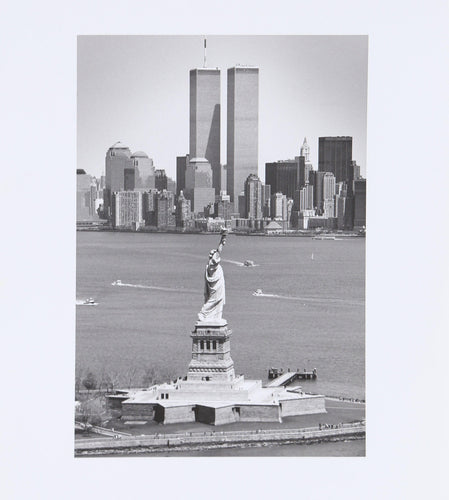 Statue of Liberty and Twin Towers Black and White | Unknown Artist,{{product.type}}