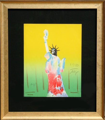 Statue of Liberty (Yellow/Green) Lithograph | Peter Max,{{product.type}}