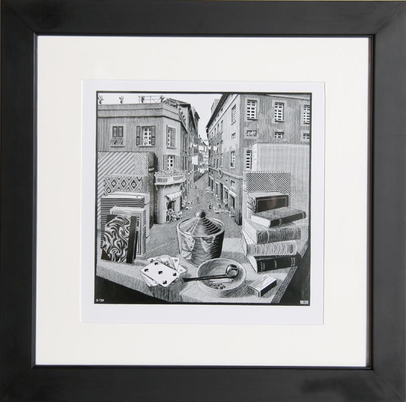 Still Life and Street, 1934 Poster | M.C. (Maurits Cornelis) Escher,{{product.type}}