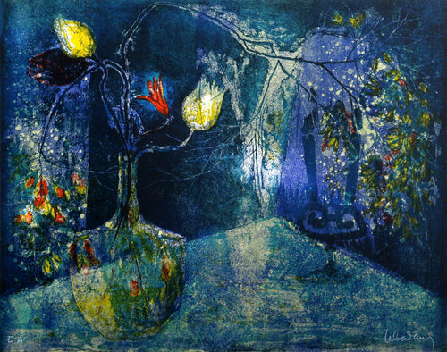 Still Life in Blue Lithograph | Lebadang (aka Hoi),{{product.type}}