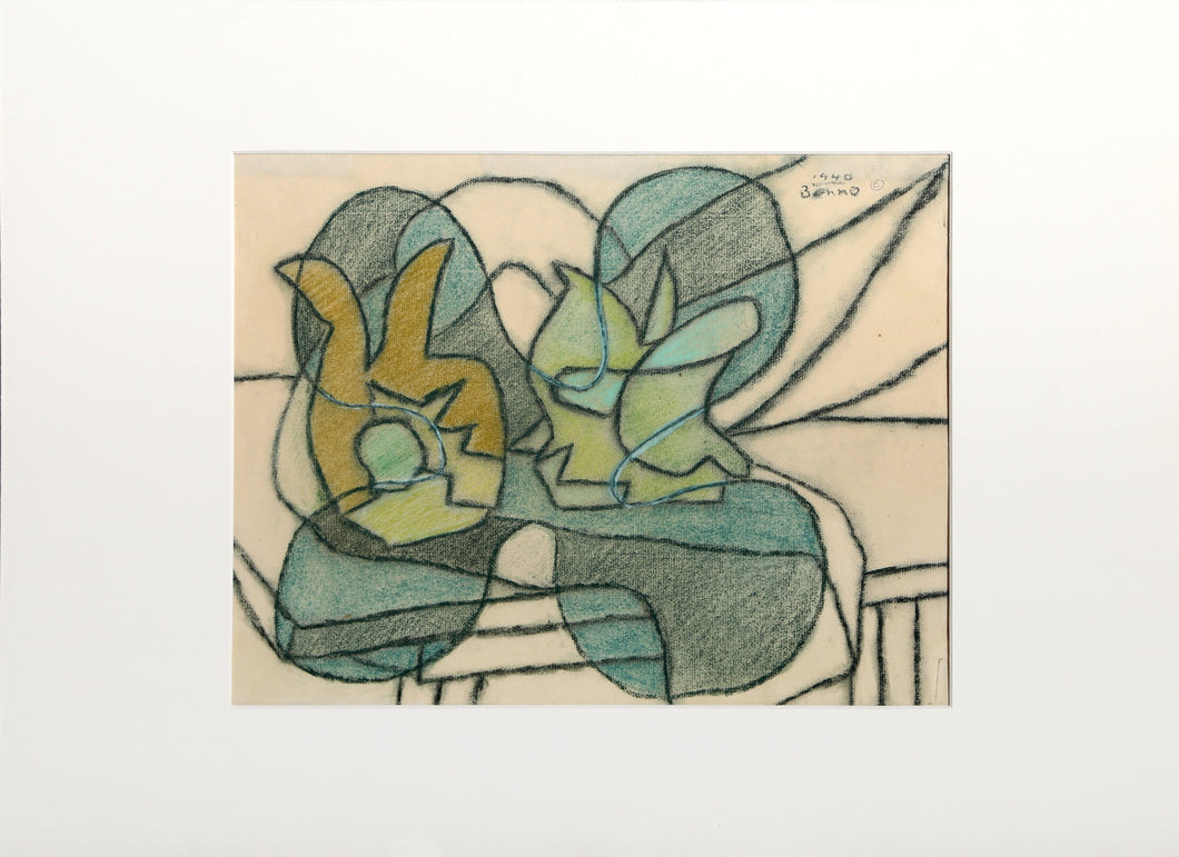 Still Life in Green Pastel | Benjamin Benno,{{product.type}}