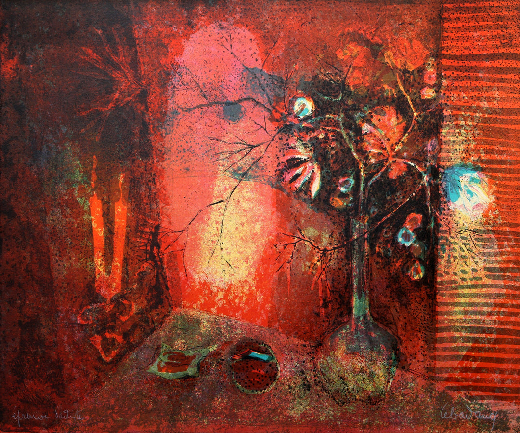 Still Life in Red Lithograph | Lebadang (aka Hoi),{{product.type}}
