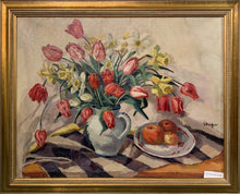 Still Life of Tulips and Daffodils Oil | Luise Deicher,{{product.type}}