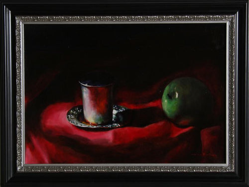 Still Life with Apple and Cup Oil | Youri Broitman,{{product.type}}