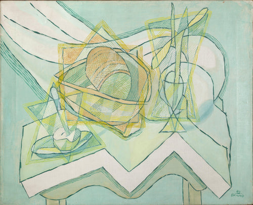 Still Life with Bread and Basket Oil | Benjamin Benno,{{product.type}}