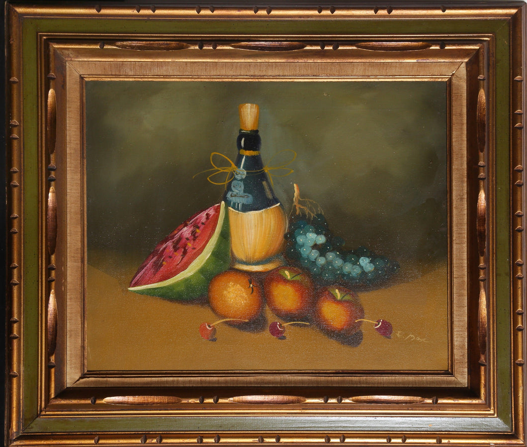 Still Life with Chianti and Fruit Oil | Unknown Artist,{{product.type}}