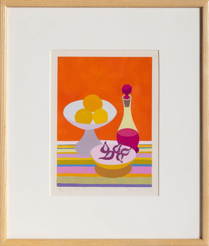 Still Life with Decanter, Lemons, and Figs Screenprint | Benjamin Benno,{{product.type}}