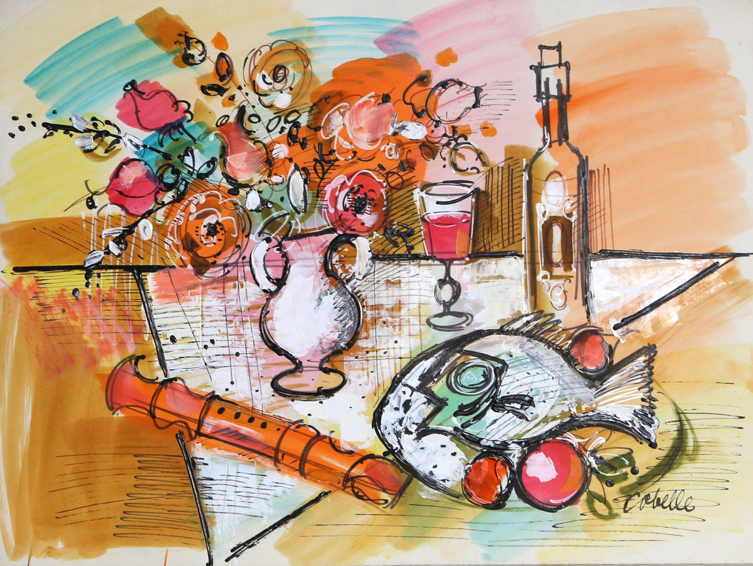 Still Life with Fish and Recorder Acrylic | Charles Cobelle,{{product.type}}