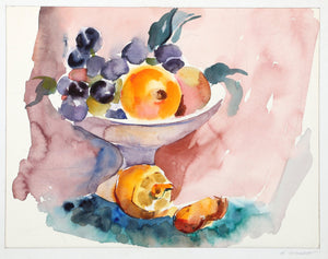 Still Life with Fruit (P4.20) Watercolor | Eve Nethercott,{{product.type}}
