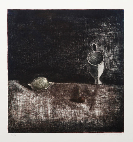 Still Life with Lemon (Black) Etching | Vladimir German,{{product.type}}