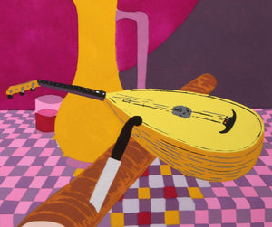 Still Life with Lute and Bread screenprint | Benjamin Benno,{{product.type}}