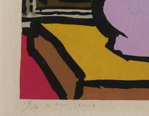 Still Life with Mandolin and Pitcher of Flowers Screenprint | Benjamin Benno,{{product.type}}
