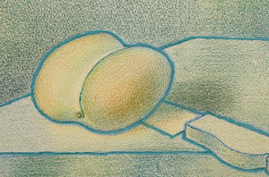 Still Life with Peach and Knife Pastel | Benjamin Benno,{{product.type}}
