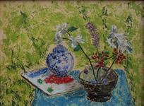 Still Life with Two Vases Oil | Rosie,{{product.type}}