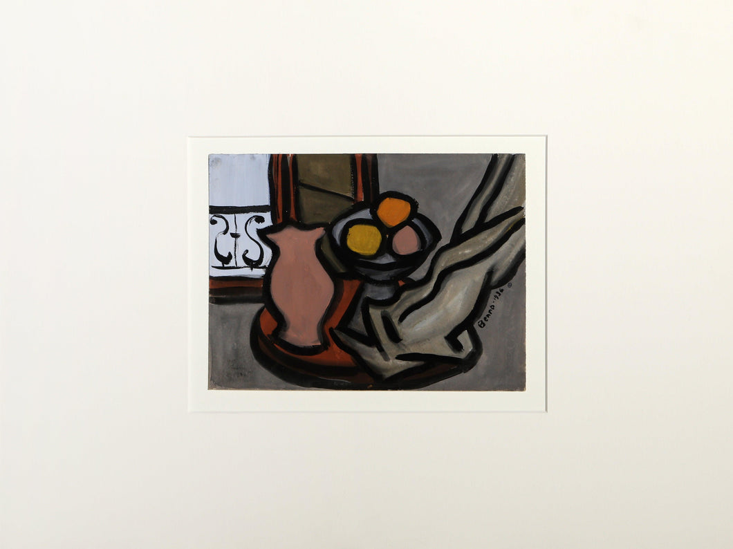 Still Life with Vase and Fruit Gouache | Benjamin Benno,{{product.type}}