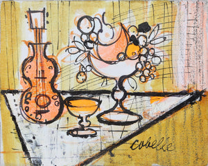Still Life with Violin and Fruit Bowl Acrylic | Charles Cobelle,{{product.type}}