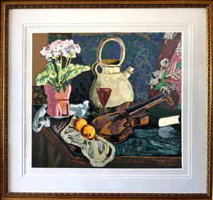 Still Life with Violin Screenprint | James Lesesne Wells,{{product.type}}
