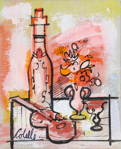 Still Life with Wine and Violin 7 Acrylic | Charles Cobelle,{{product.type}}