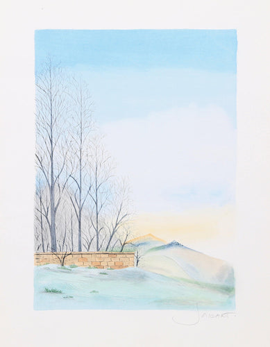 Stone Fence on a Hillside Etching | Francis Saillart,{{product.type}}