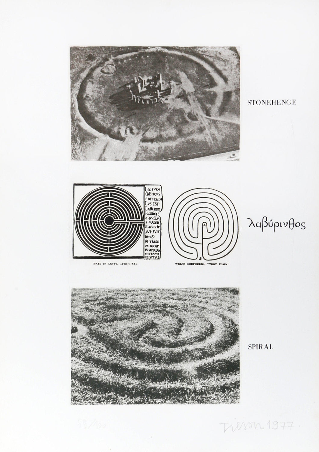 Stonehenge, Spiral from Wessex Portfolio Etching | Joe Tilson,{{product.type}}