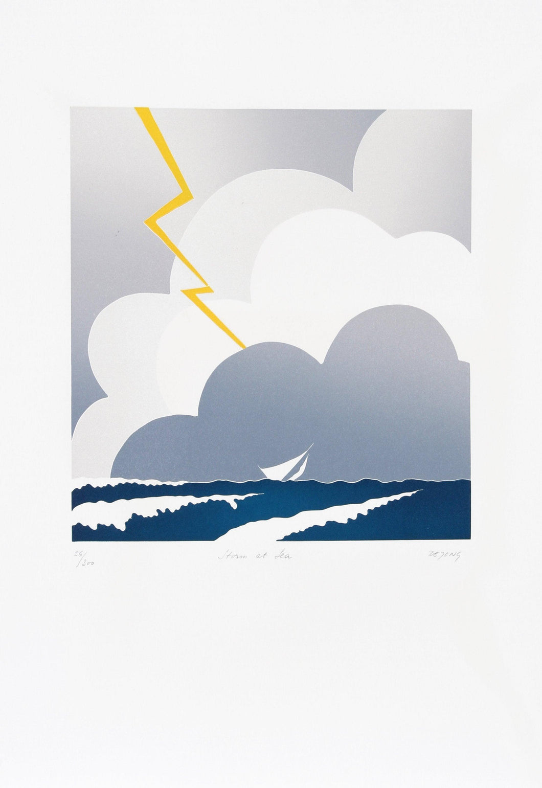 Storm at Sea Etching | Thom de Jong,{{product.type}}