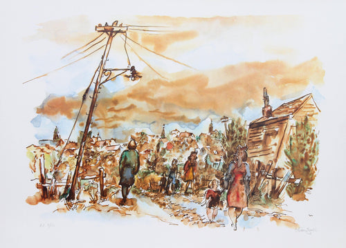 Street in New England Lithograph | Chaim Gross,{{product.type}}