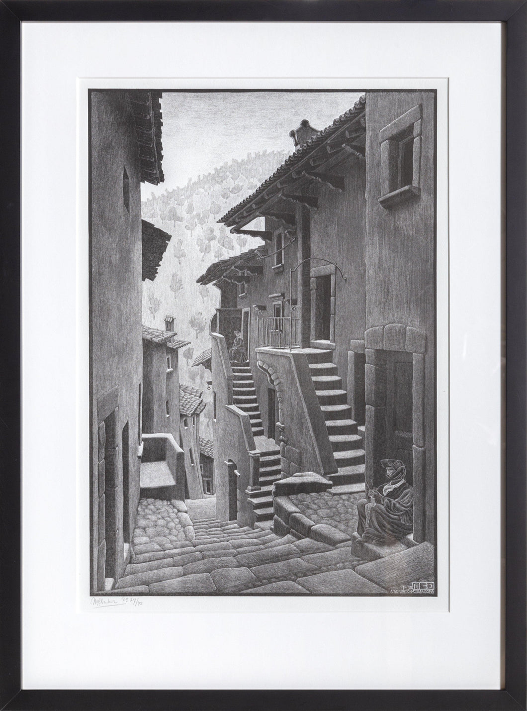 Street in Scanno, Abruzzi Lithograph | M.C. (Maurits Cornelis) Escher,{{product.type}}