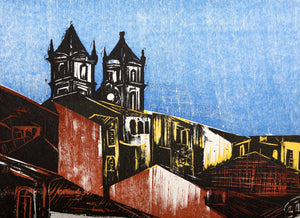 Street Scene with Church II from the Bahia Portfolio Woodcut | Emanoel Araujo,{{product.type}}