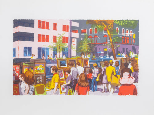 Street Vendors Lithograph | Unknown Artist,{{product.type}}