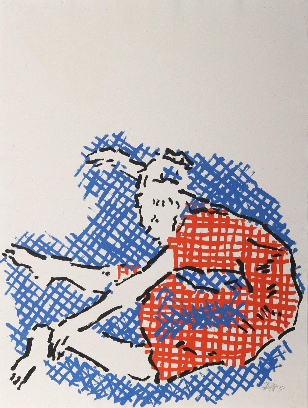 Stretching Girl Screenprint | Judy Rifka,{{product.type}}