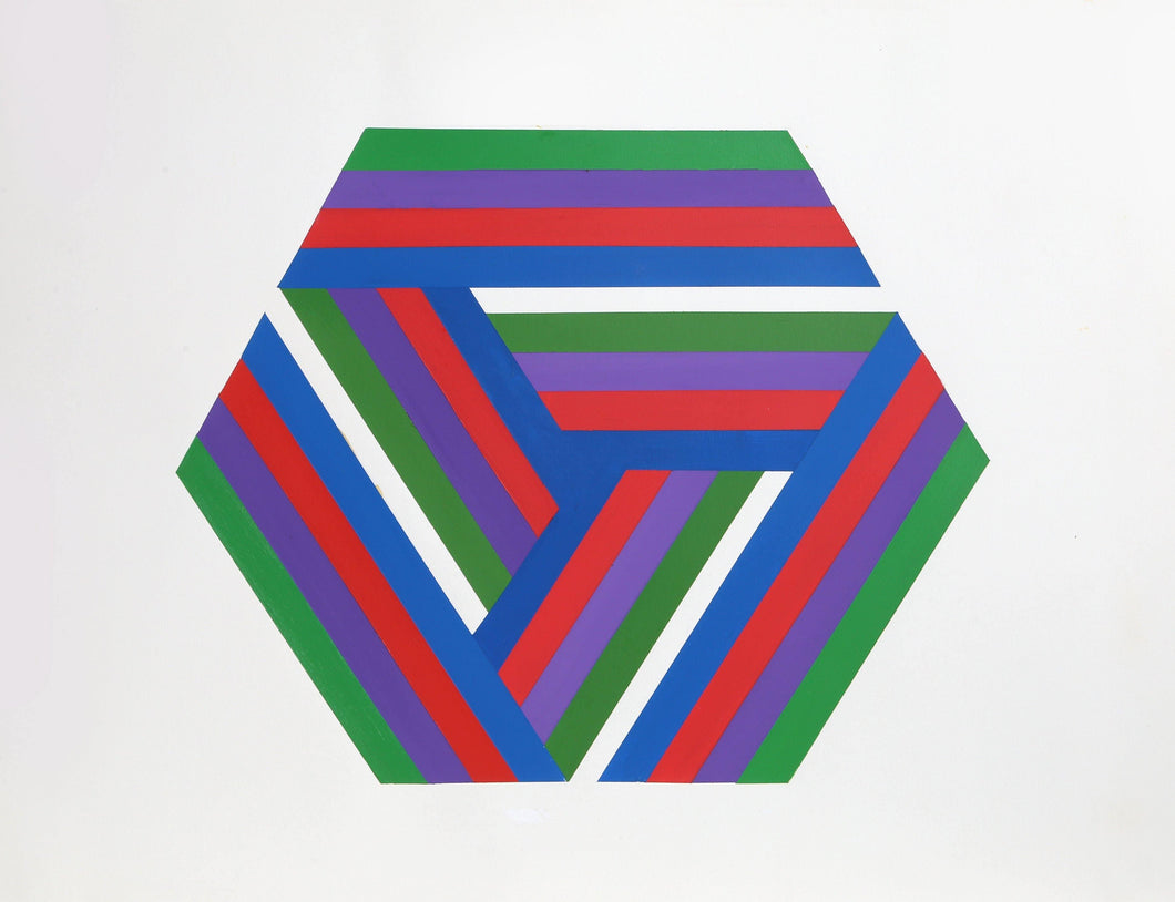 Striped Hexagon Acrylic | Jules Engel,{{product.type}}