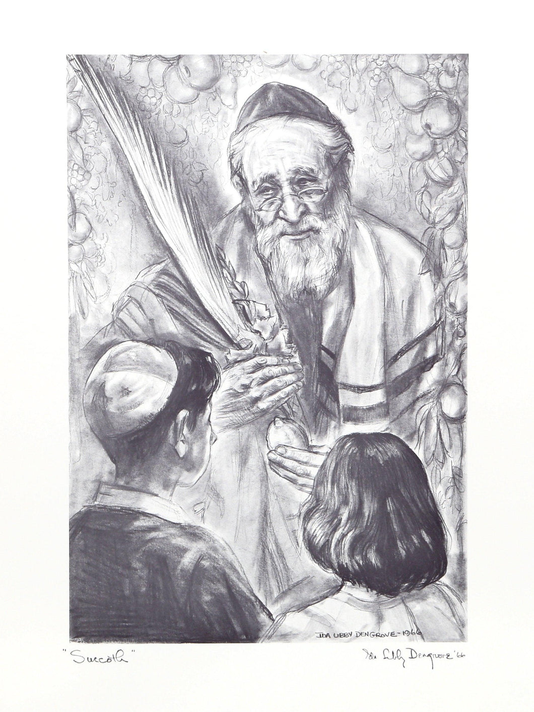 Succoth from Twelve Drawings of Jewish Life Poster | Ida Libby Dengrove,{{product.type}}