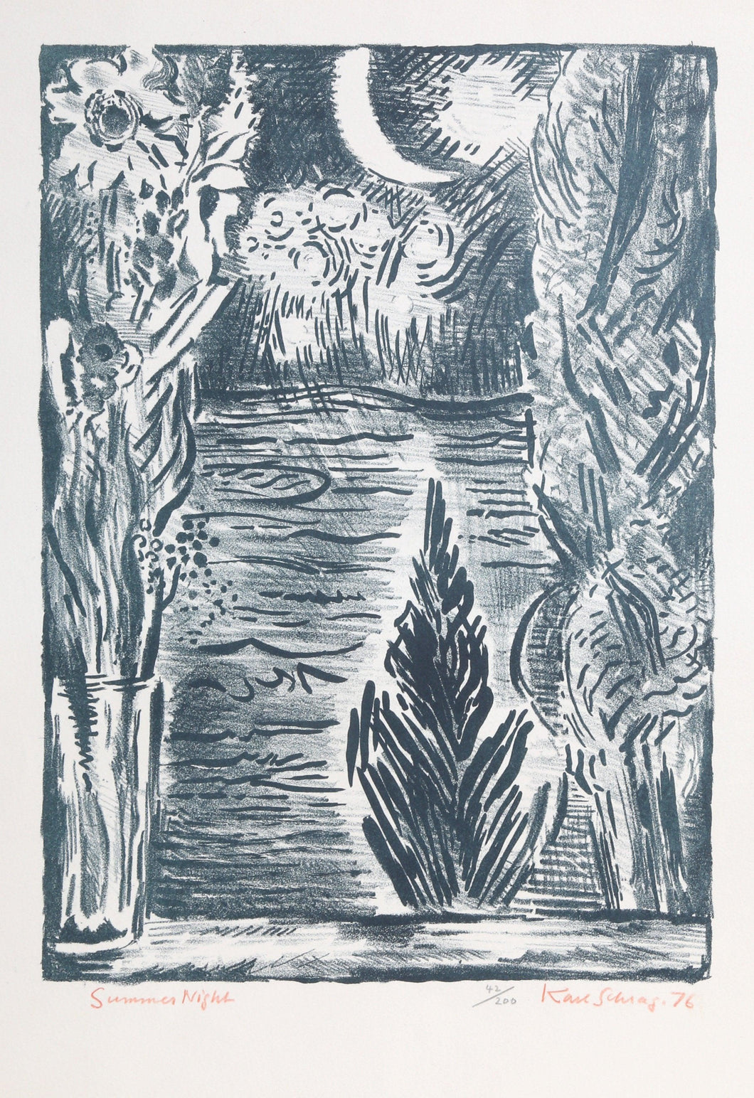Summer Night Lithograph | Karl Schrag,{{product.type}}