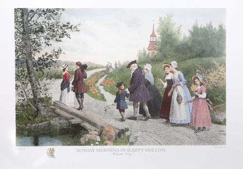 Sunday Morning in Sleepy Hollow Poster | Jennie Brownscombe,{{product.type}}