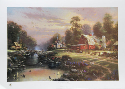 Sunset at Riverbend Farm Lithograph | Thomas Kinkade,{{product.type}}