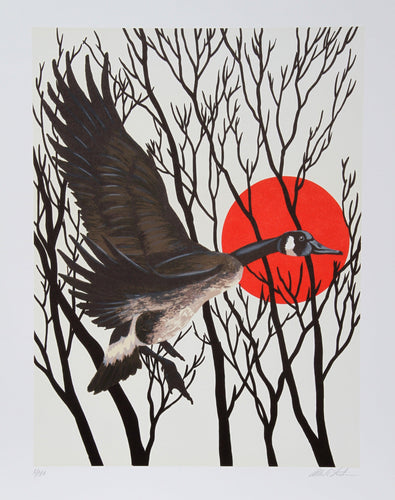 Sunset Goose Lithograph | Allen Friedman,{{product.type}}