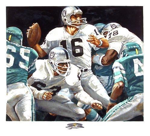 Superbowl XV (Jim Plunkett) Lithograph | Merv Corning,{{product.type}}