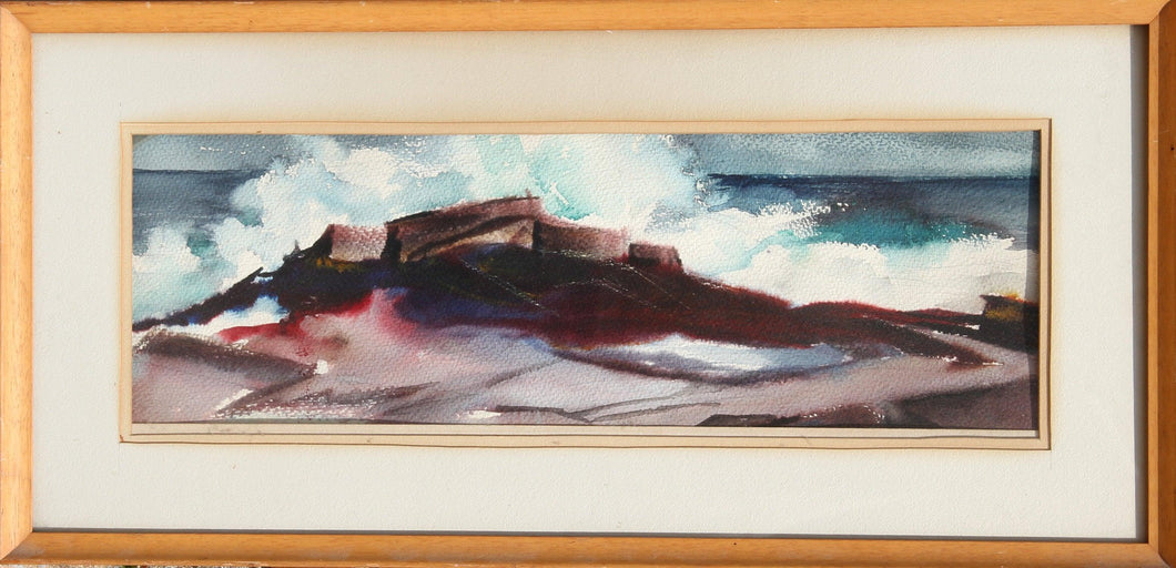 Surf at Twin Lights Watercolor | Eve Nethercott,{{product.type}}